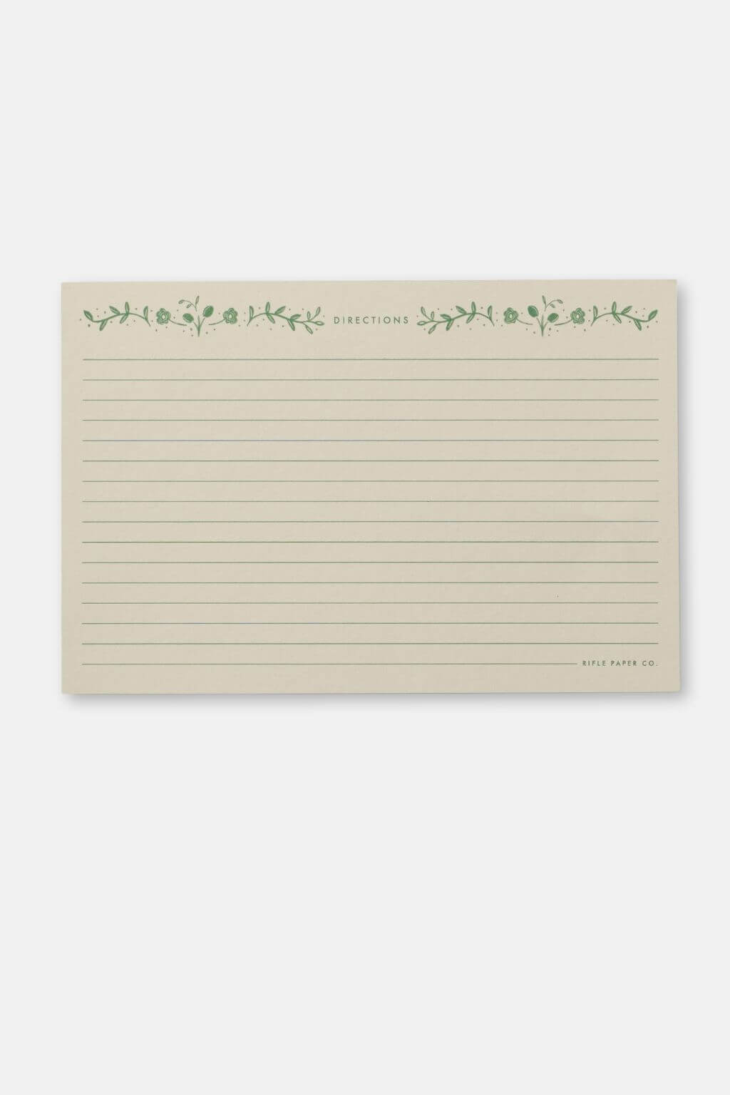 Back of Rifle Paper Co. Artichoke Recipe Card with simple lined design