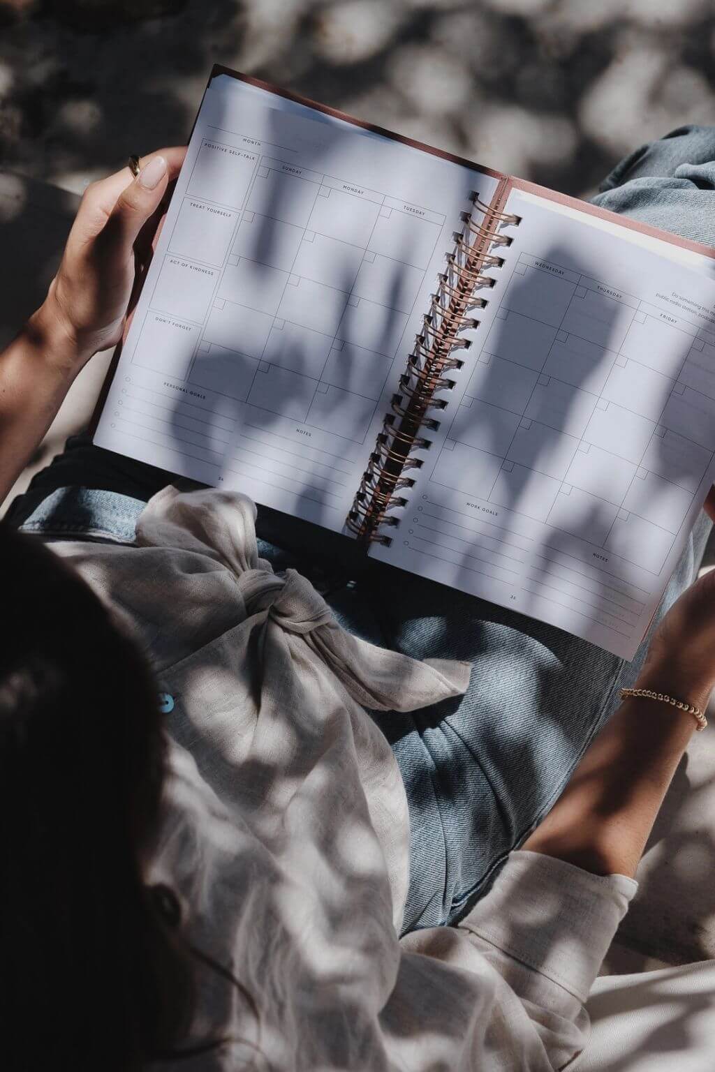 The Self Care Planner, Daily Edition | Undated Wellness Planner + Habit Tracker – Sand Grey