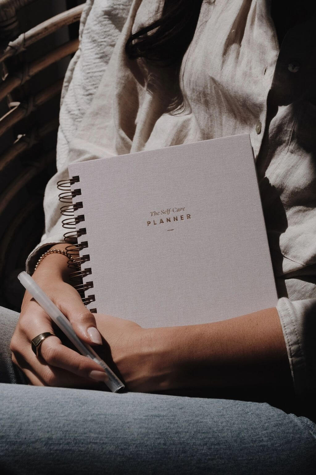 The Self Care Planner, Daily Edition | Undated Wellness Planner + Habit Tracker – Sand Grey