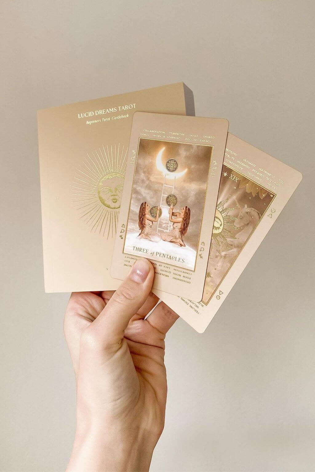 Lucid Dreams Beginner Tarot Deck with Keywords | Beige Edition IV
