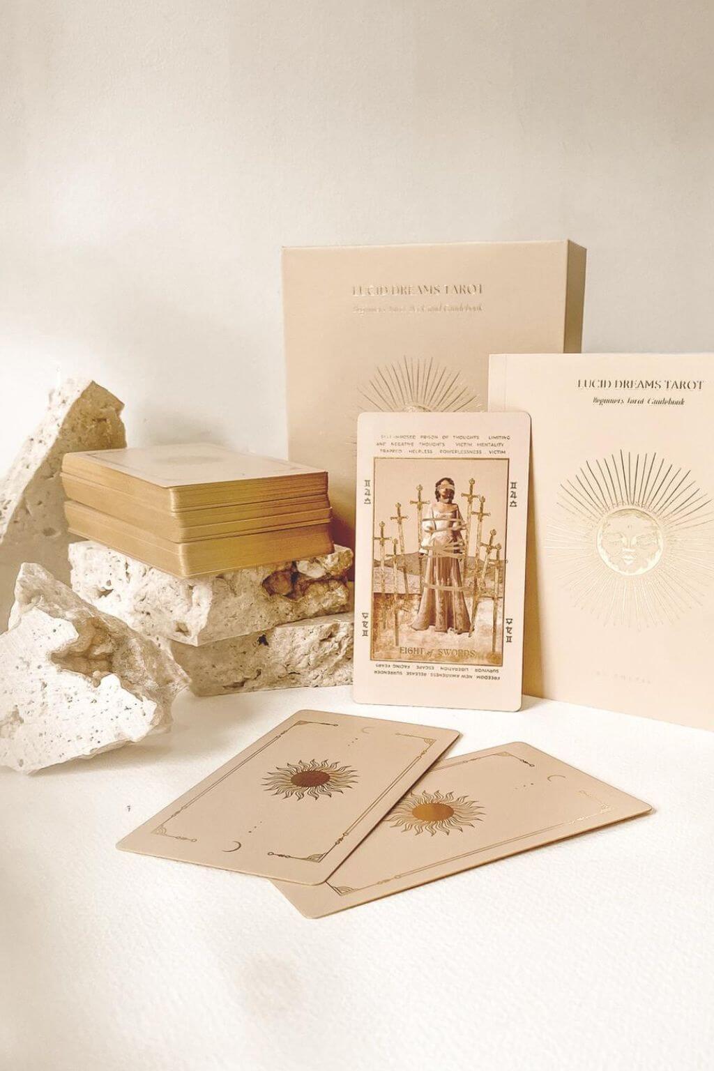 Lucid Dreams Beginner Tarot Deck with Keywords | Beige Edition IV
