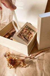 Details of Lucid Dream Tarot Deck shown in gift box