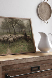 rustic farmhouse wall styling sheep shepherd artwork