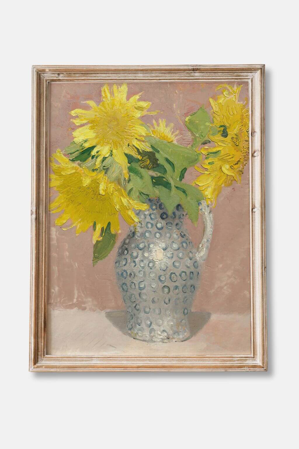 framed sunflower vase painting rustic farmhouse wall decor