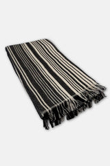 Juniper Turkish Cotton Peshtemal Towel | Black + Cream Stripe