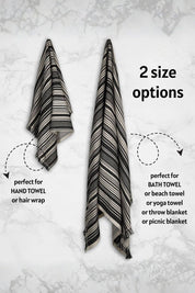 Juniper Turkish Cotton Peshtemal Towel | Black + Cream Stripe