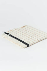 Silvia Turkish Cotton Peshtemal Towel | Cream Black Terracotta Striped