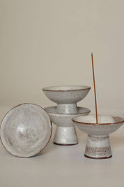 Limited Edition: White Onyx Shibui Stoneware Incense Holder
