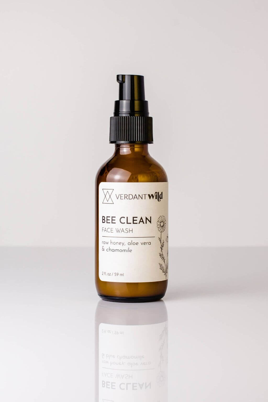 Verdant Wild Bee Clean Face Wash bottle on a white background