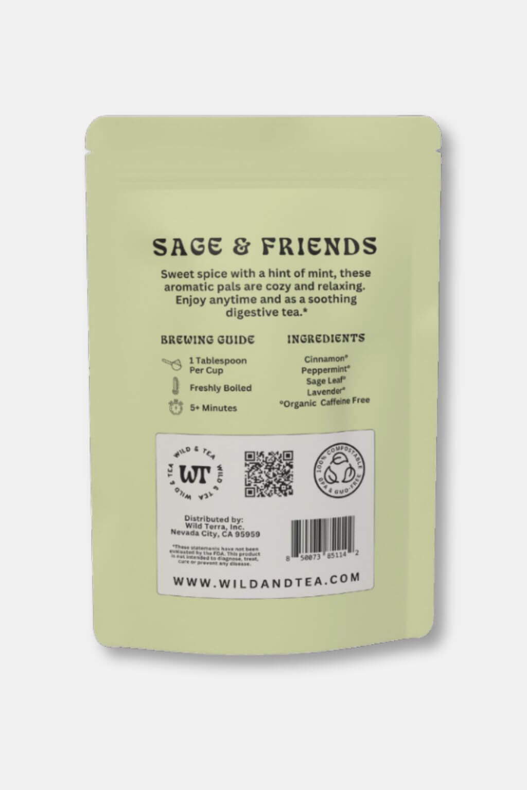 Sage & Friends Organic Mint + Lavender Herbal Tea*
