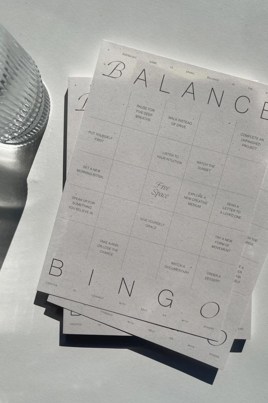 Balance Bingo Pad: a Nostalgic Take on Cultivating Balance