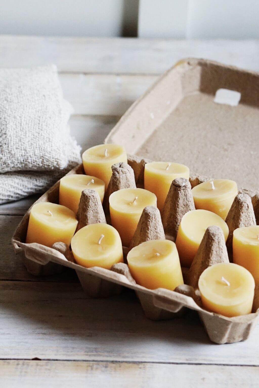 Pure Beeswax Votive Candles | Hand Poured Natural Beeswax