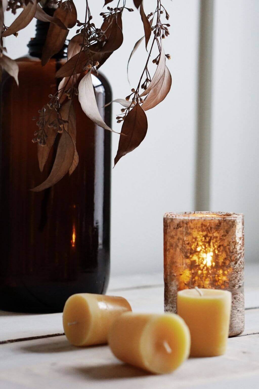 Pure Beeswax Votive Candles | Hand Poured Natural Beeswax