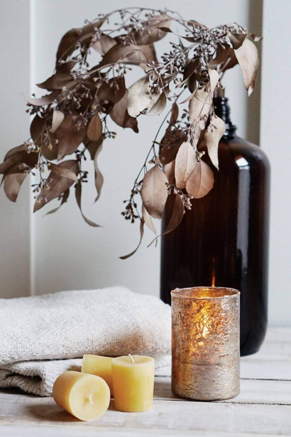 Pure Beeswax Votive Candles | Hand Poured Natural Beeswax