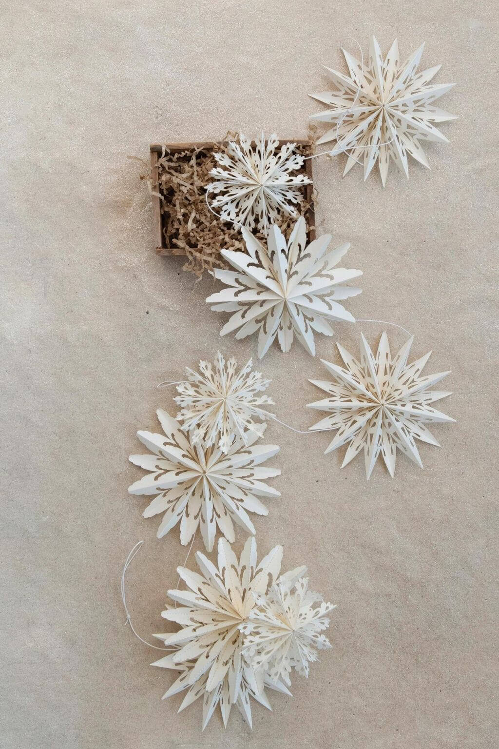 Kirigami Paper Snowflake Garland