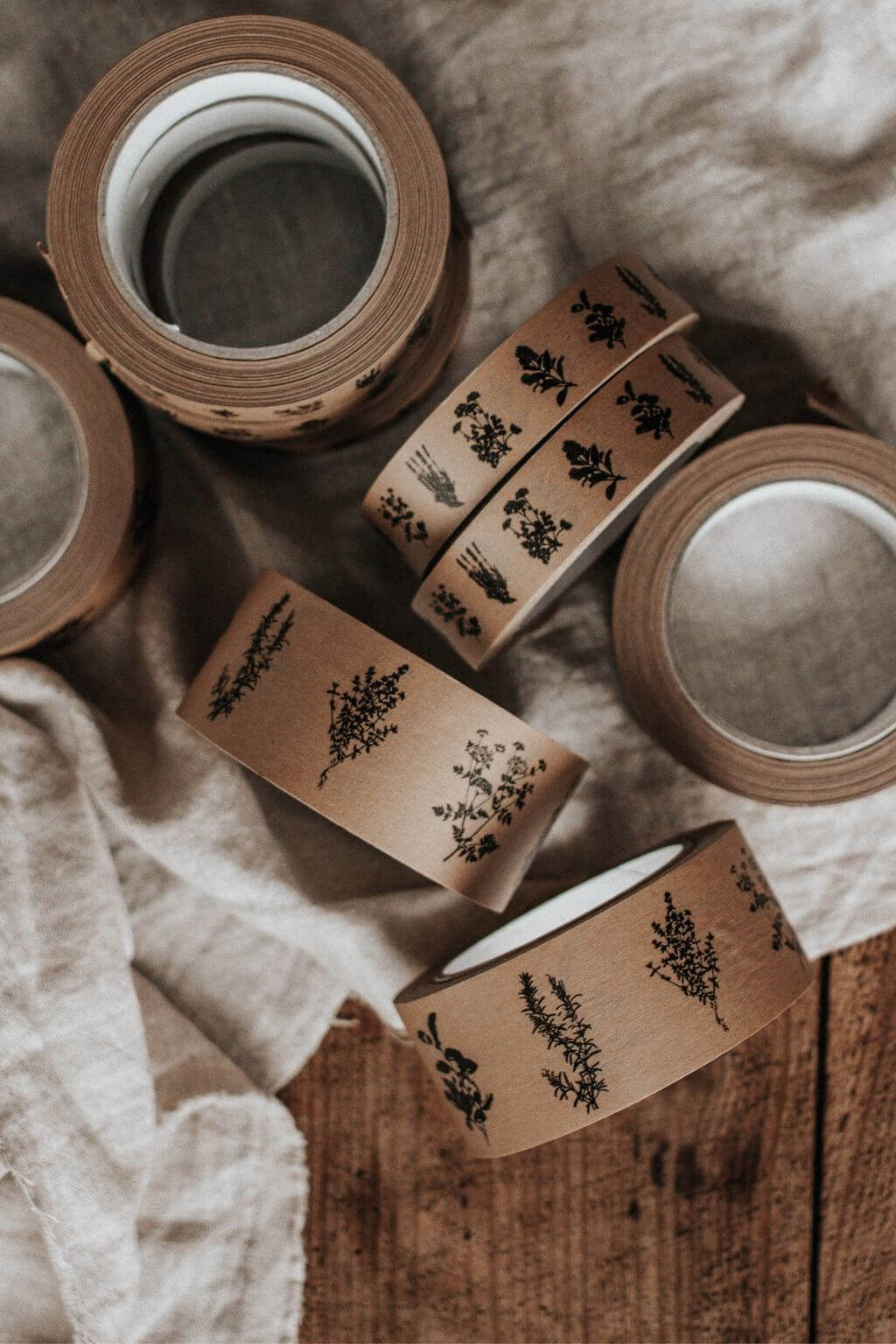 Wild Herbs Kraft Paper Tape | Botanical Packing Tape