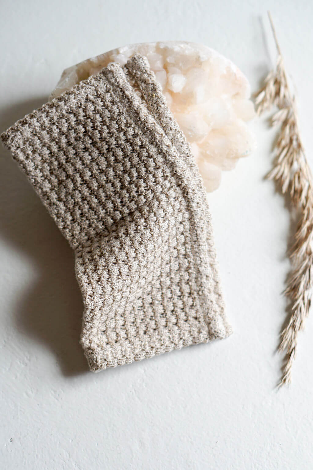 Woven hemp washcloth with natural textured fiber