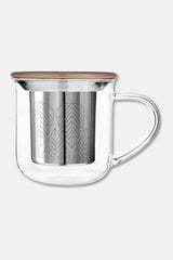 Minima™ Eva Tea Infuser Glass Mug, Powder Brown Lid